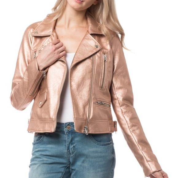ROSE GOLD JACKET FAUX LEATHER - Picture 1 of 4